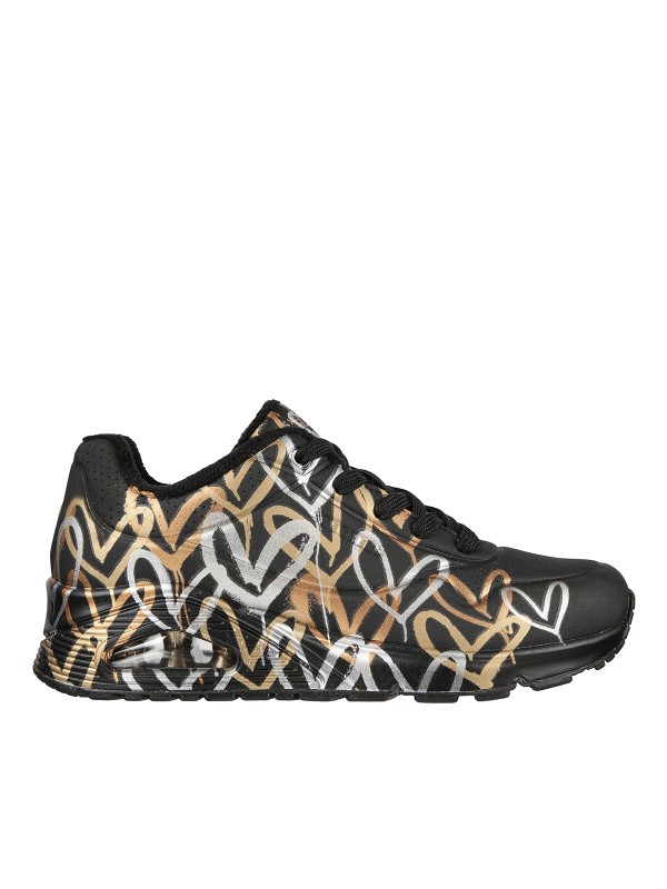 Skechers x JGoldcrown: Uno - Metallic Love 155523 NEGRO