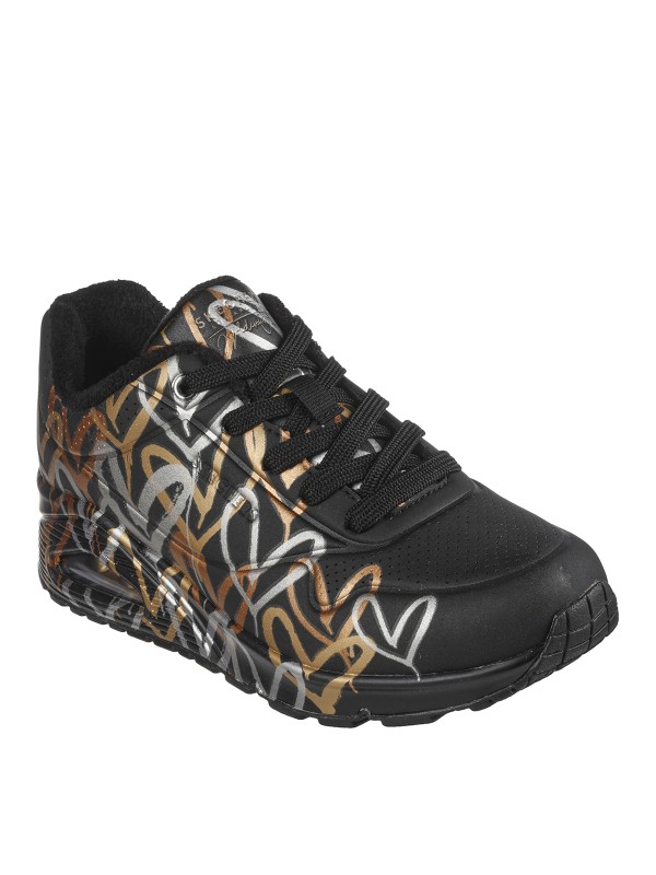 Skechers x JGoldcrown: Uno - Metallic Love 155523 NEGRO