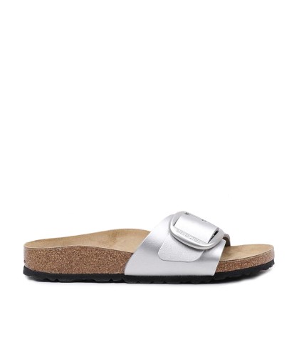 SANDALIA PLANA MADRID BIG BUCKLE PLATA